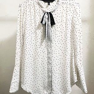 White House Black Market Polka Dot Blouse